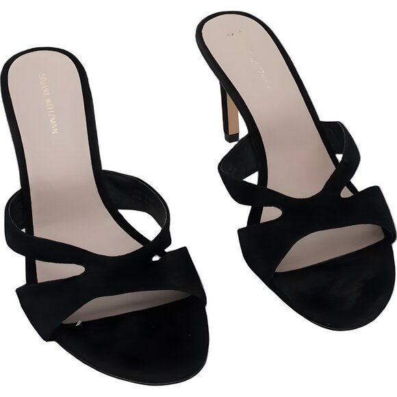 Stuart Weitzman Women's Kitten Heel Shoes Black Size